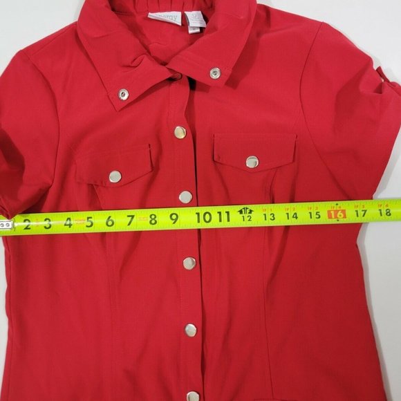 Chico's Zenergy Red Dress Short Tab Sleeve Pockets Size 0 - Picture 6 of 8